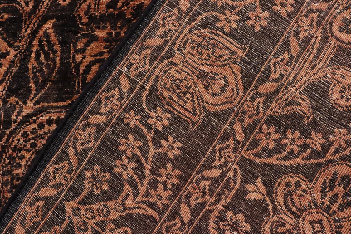 handmade Traditional Kafkaz Black Brown Hand Knotted RECTANGLE 100% WOOL area rug 5 x 7