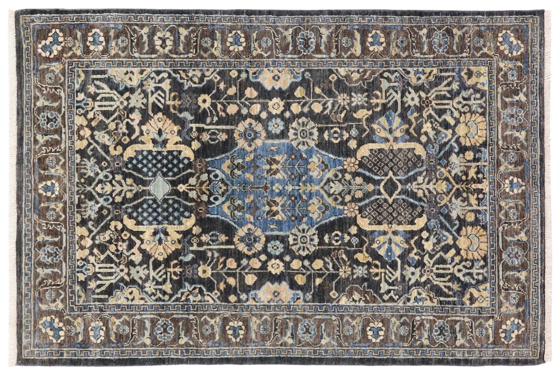 handmade Traditional Kafkaz Gray Blue Hand Knotted RECTANGLE 100% WOOL area rug 4 x 6