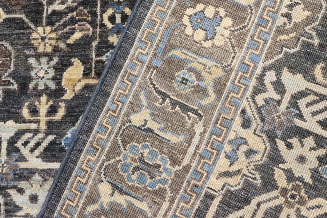 handmade Traditional Kafkaz Gray Blue Hand Knotted RECTANGLE 100% WOOL area rug 4 x 6