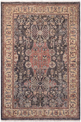 handmade Traditional Kafkaz Gray Tan Hand Knotted RECTANGLE 100% WOOL area rug 4X6