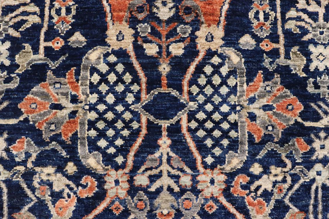 handmade Traditional Kafkaz Blue Rust Hand Knotted RECTANGLE 100% WOOL area rug 4 x 6