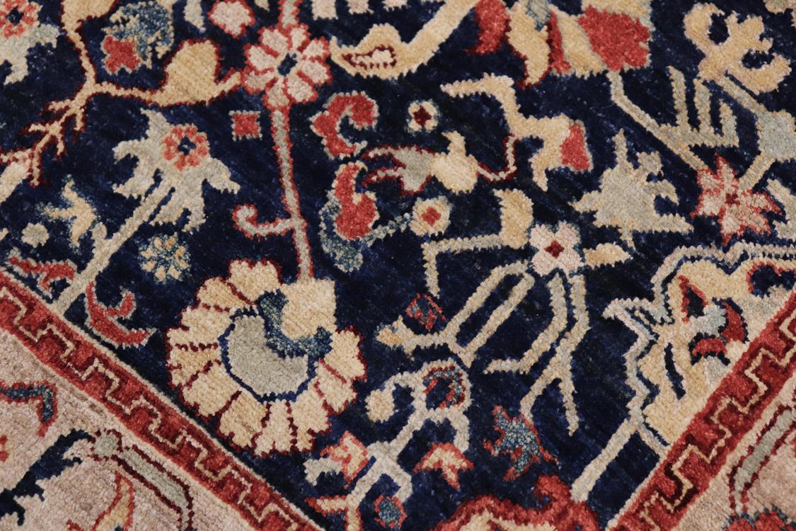 handmade Traditional Kafkaz Blue Brown Hand Knotted RECTANGLE 100% WOOL area rug 4 x 6