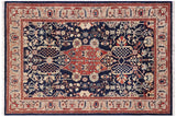 Boho Chic Ziegler Anahi Blue/Brown Hand-Knotted Wool Rug - 3'11'' x 6'0''