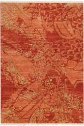 handmade Modern Kafkaz Rust Gray Hand Knotted RECTANGLE 100% WOOL area rug 3X5