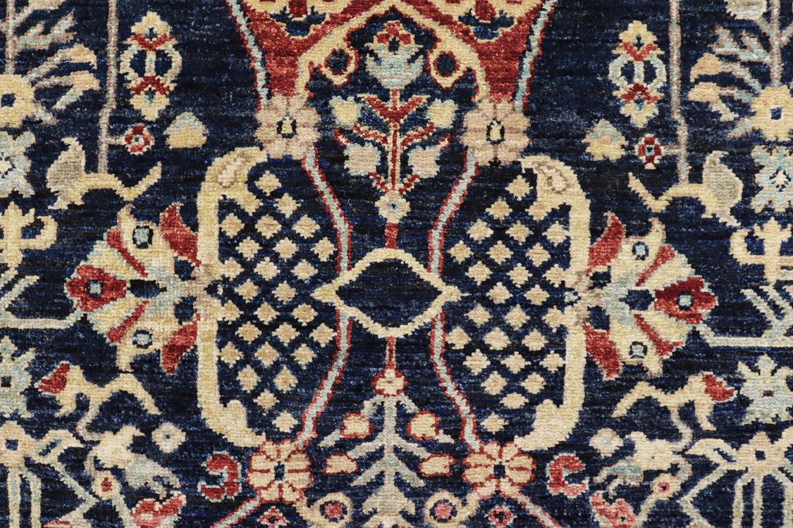 handmade Traditional Kafkaz Blue Tan Hand Knotted RECTANGLE 100% WOOL area rug 4 x 6