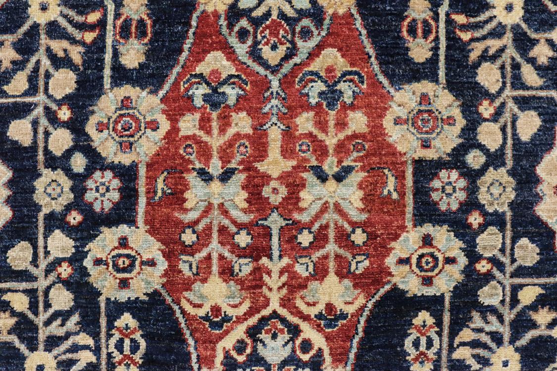 handmade Traditional Kafkaz Blue Tan Hand Knotted RECTANGLE 100% WOOL area rug 4 x 6