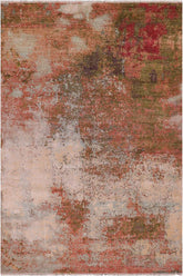 handmade Modern Modern Blue Beige Hand Knotted RECTANGLE WOOL&SILK area rug 8X11