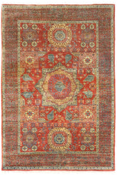 handmade Geometric Mamluk Rust Gray Hand Knotted RECTANGLE 100% WOOL area rug 3 x 5