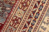 handmade Traditional Kafkaz Gray Red Hand Knotted RECTANGLE 100% WOOL area rug 5 x 6