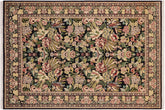 handmade Transitional Basarabian Black Beige Hand Knotted RECTANGLE 100% WOOL area rug 6x9