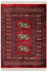 handmade Geometric Bokhara Red Beige Hand Knotted RECTANGLE 100% WOOL area rug 2X3
