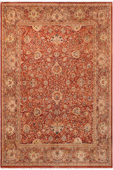 Traditional Agra Latonya Rust Multi Hand Knotted Area rugs 9X12