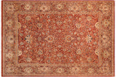 handmade Transitional Agra Rust Multi Hand Knotted RECTANGLE 100% WOOL area rug 9x12