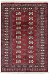 handmade Geometric Bokhara Maroon Gray Hand Knotted RECTANGLE 100% WOOL area rug 3X5