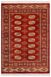 handmade Geometric Bokhara Rust Gray Hand Knotted RECTANGLE 100% WOOL area rug 3X5