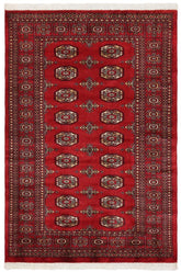 handmade Geometric Bokhara Red Beige Hand Knotted RECTANGLE 100% WOOL area rug 4X6