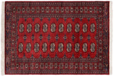 handmade Geometric Bokhara Red Blue Hand Knotted RECTANGLE 100% WOOL area rug 4X6