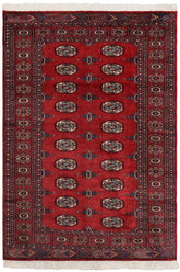 handmade Geometric Bokhara Red Blue Hand Knotted RECTANGLE 100% WOOL area rug 4X6