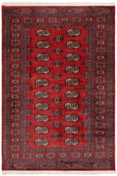 handmade Geometric Bokhara Red Blue Hand Knotted RECTANGLE 100% WOOL area rug 4X6