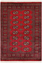 handmade Geometric Bokhara Red Beige Hand Knotted RECTANGLE 100% WOOL area rug 4X6