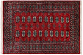 handmade Geometric Bokhara Red Green Hand Knotted RECTANGLE 100% WOOL area rug 4X6