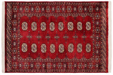 handmade Geometric Bokhara Red Blue Hand Knotted RECTANGLE 100% WOOL area rug 4X6