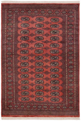 handmade Geometric Bokhara Pink Green Hand Knotted RECTANGLE 100% WOOL area rug 4X6