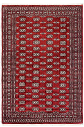 handmade Geometric Bokhara Red Gray Hand Knotted RECTANGLE 100% WOOL area rug 6X9