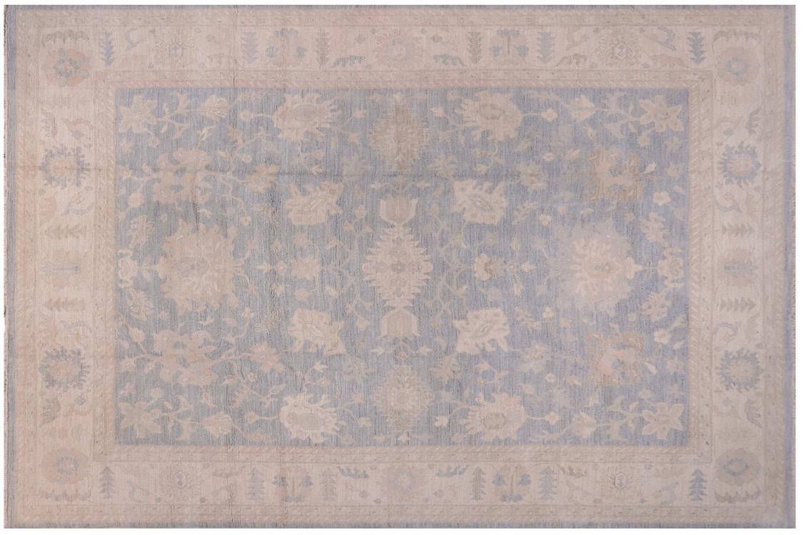handmade Traditional Kafkaz Blue Beige Hand Knotted RECTANGLE 100% WOOL area rug 12 x 15