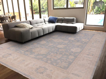 handmade Traditional Kafkaz Blue Beige Hand Knotted RECTANGLE 100% WOOL area rug 12 x 15