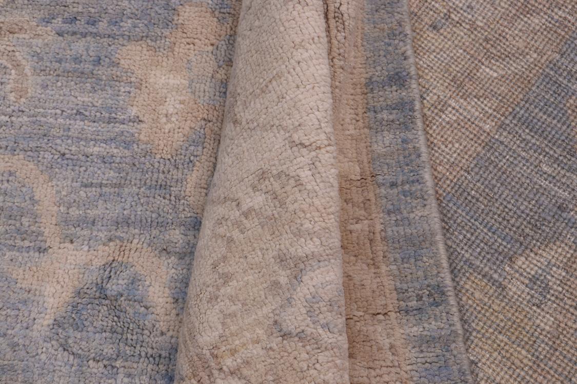 handmade Traditional Kafkaz Blue Beige Hand Knotted RECTANGLE 100% WOOL area rug 12 x 15