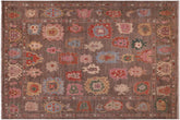 handmade Traditional Oushak Brown Blue Hand Knotted RECTANGLE 100% WOOL area rug 9' x 12'