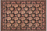 handmade Transitional Basarabian Black Beige Hand Knotted RECTANGLE 100% WOOL area rug 9x12