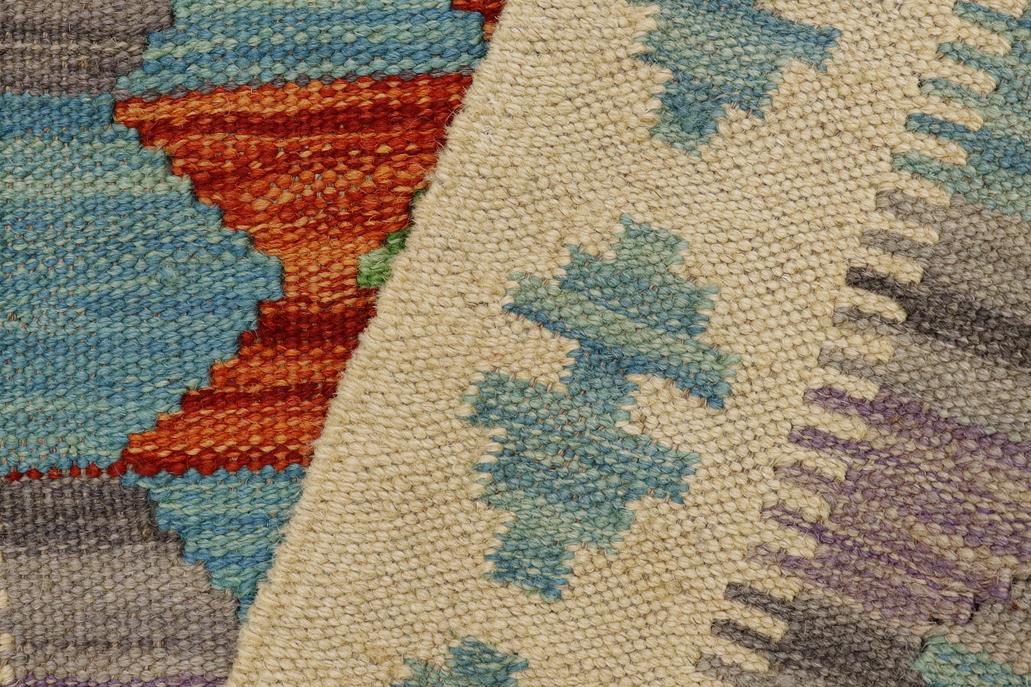 Flat Weave Kilim, Antique, Navaho, Vintage, Handmade, Geometric Kilim Beige Blue Hand-Woven Rectangle 100% Wool Area Rug 2 x 3