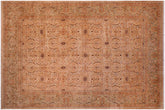 handmade Transitional Qaseem Bond Tan Lt. Green Hand Knotted RECTANGLE 100% WOOL area rug 9x12