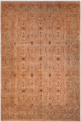 Traditional Qaseem Bond Debora Tan Lt. Green Hand Knotted Area rugs 9X12