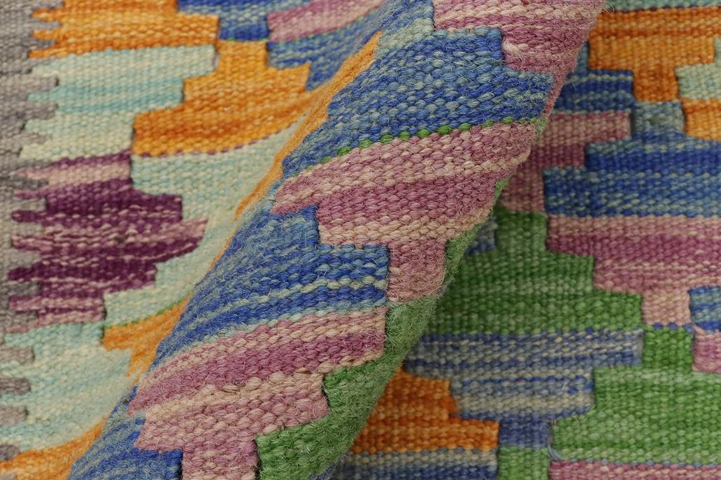 Flat Weave Kilim, Antique, Navaho, Vintage, Handmade, Geometric Kilim Gray Gold Hand-Woven Rectangle 100% Wool Area Rug 2 x 3