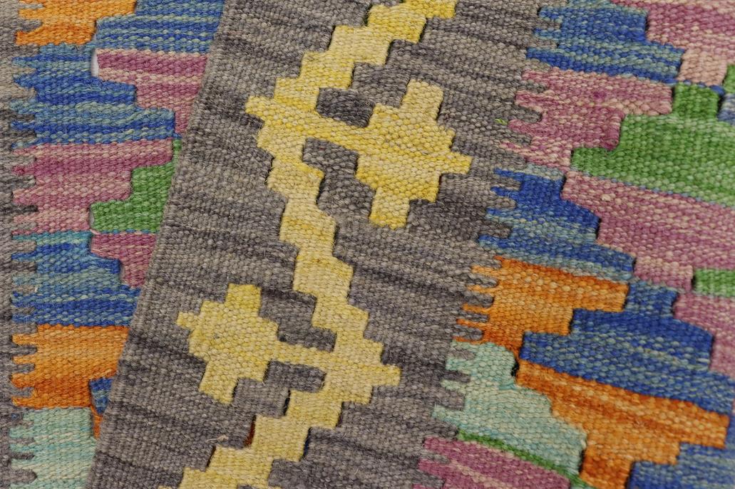 Flat Weave Kilim, Antique, Navaho, Vintage, Handmade, Geometric Kilim Gray Gold Hand-Woven Rectangle 100% Wool Area Rug 2 x 3