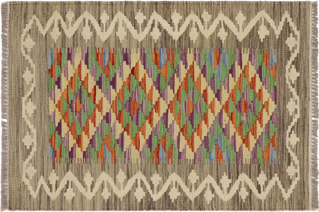 Flat Weave Kilim, Antique, Navaho, Vintage, Handmade, Geometric Kilim Gray Beige Hand-Woven Rectangle 100% Wool Area Rug 2 x 3