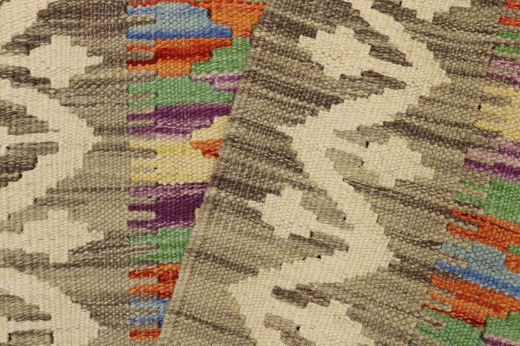 Flat Weave Kilim, Antique, Navaho, Vintage, Handmade, Geometric Kilim Gray Beige Hand-Woven Rectangle 100% Wool Area Rug 2 x 3