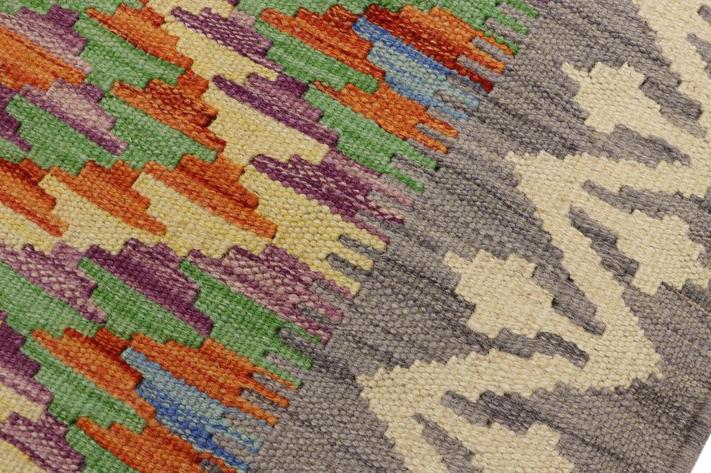 Flat Weave Kilim, Antique, Navaho, Vintage, Handmade, Geometric Kilim Gray Beige Hand-Woven Rectangle 100% Wool Area Rug 2 x 3
