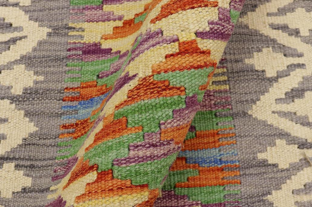 Flat Weave Kilim, Antique, Navaho, Vintage, Handmade, Geometric Kilim Gray Beige Hand-Woven Rectangle 100% Wool Area Rug 2 x 3