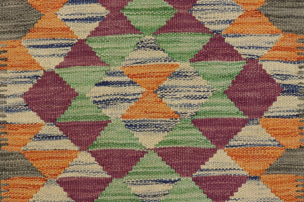 Flat Weave Kilim, Antique, Navaho, Vintage, Handmade, Geometric Kilim Gray Beige Hand-Woven Rectangle 100% Wool Area Rug 2 x 3