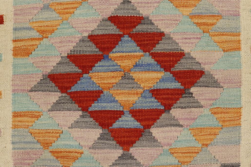 Flat Weave Kilim, Antique, Navaho, Vintage, Handmade, Geometric Kilim Beige Red Hand-Woven Rectangle 100% Wool Area Rug 2 x 3