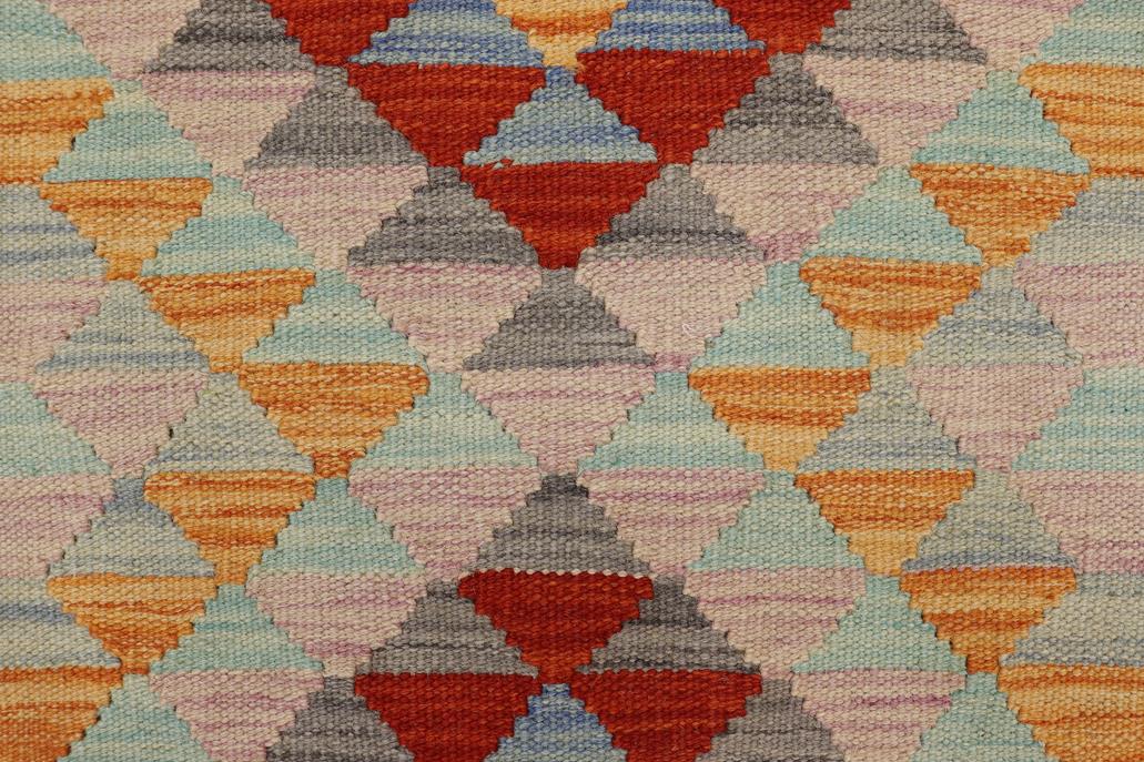 Flat Weave Kilim, Antique, Navaho, Vintage, Handmade, Geometric Kilim Beige Red Hand-Woven Rectangle 100% Wool Area Rug 2 x 3