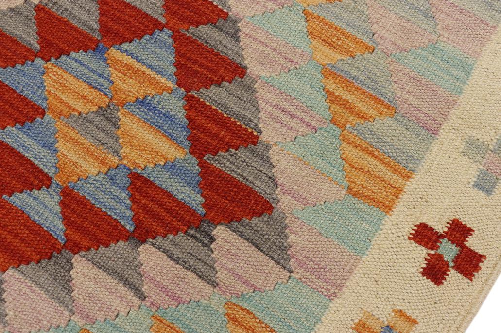 Flat Weave Kilim, Antique, Navaho, Vintage, Handmade, Geometric Kilim Beige Red Hand-Woven Rectangle 100% Wool Area Rug 2 x 3