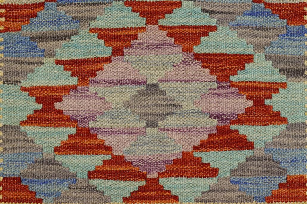 Flat Weave Kilim, Antique, Navaho, Vintage, Handmade, Geometric Kilim Gold Rust Hand-Woven Rectangle 100% Wool Area Rug 2 x 3