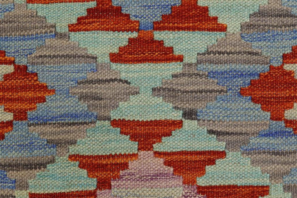 Flat Weave Kilim, Antique, Navaho, Vintage, Handmade, Geometric Kilim Gold Rust Hand-Woven Rectangle 100% Wool Area Rug 2 x 3