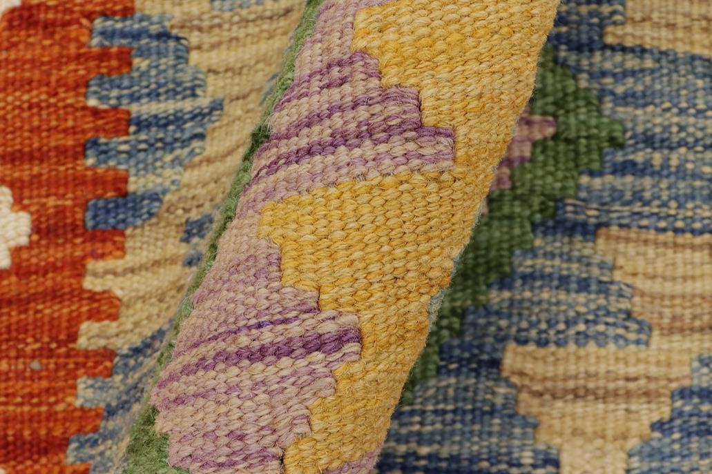 Flat Weave Kilim, Antique, Navaho, Vintage, Handmade, Geometric Kilim Rust Beige Hand-Woven Rectangle 100% Wool Area Rug 2 x 3