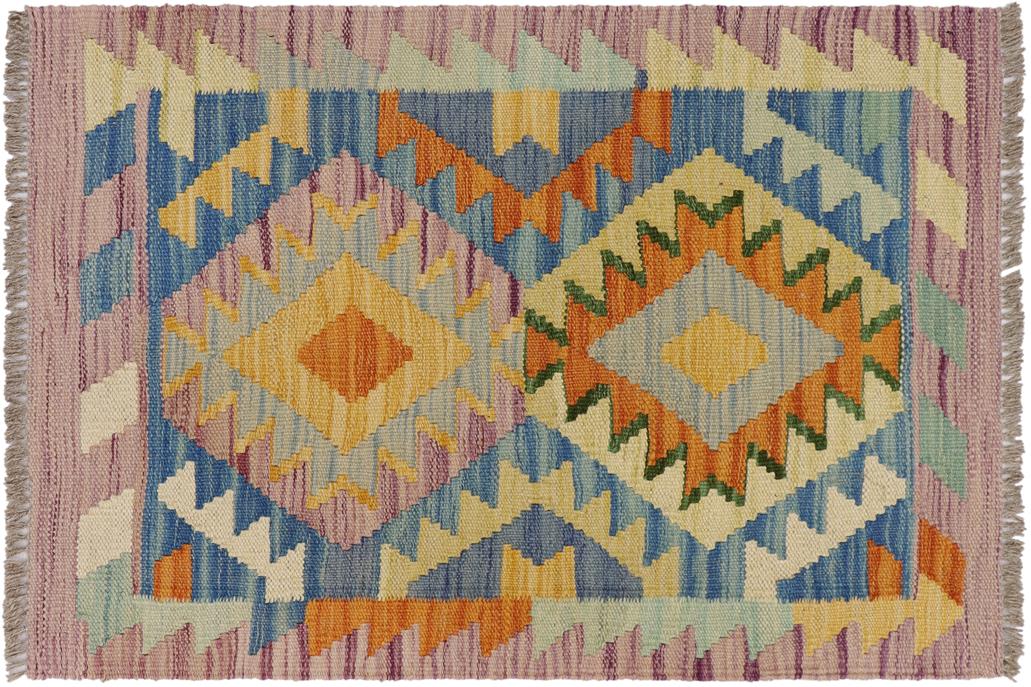 Flat Weave Kilim, Antique, Navaho, Vintage, Handmade, Geometric Kilim Purple Beige Hand-Woven Rectangle 100% Wool Area Rug 2 x 3
